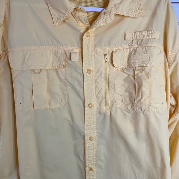 Quest Yellow Vented Long Sleeve Button Up Size XL - Picture 2 of 6